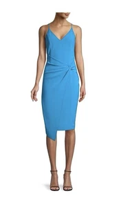 Abito Parker Josie blu in crepe taglia 2 nuovo con etichetta $338 - Foto 1 di 5