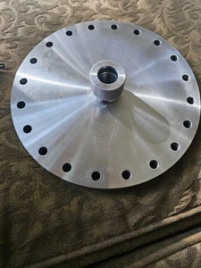 VACUUM  SS 8" CF feedthrough  BLIND FLANGE 20 BOLT HOLES  3/4" quick disconnect - Picture 1 of 6
