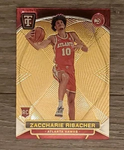 2024 Totally Certified /299 Gold Neon Orange Mirror Zaccharie Risacher Rookie RC - Picture 1 of 2