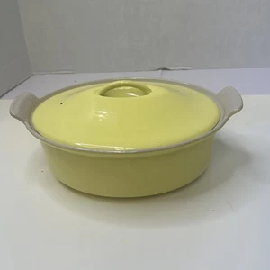 Vintage Le Creuset OvalYellow Enameled Dutch Oven 26 - Picture 1 of 20