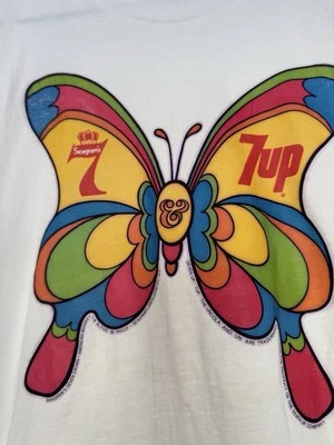 SUPER RARO 70s 7up Butterfly Art Colab con Peter Max - Puntada única Foto 1 de 4