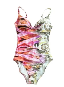 Roidal Multi Colour Diamante One Piece Swimsuit Swimming Costume B Cup GB 10 - Picture 1 of 8