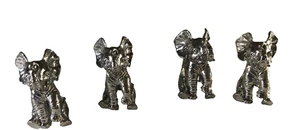 4 New Old Stock Elephant Napkin Rings Cast Aluminum Arthur Court Style Vintage - Picture 1 of 7