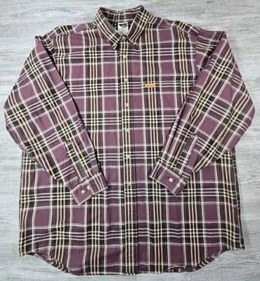 VTG Carhartt Shirt Mens XL Button Down Plaid USA Heavyweight S34 WIN Workwear  - Image 1 of 4