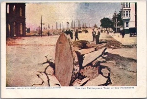 TERREMOTO DE SAN FRANCISCO 1906 Desastre Postal Escena Callejera/Pavimento Desgarrado - Imagen 1 de 2