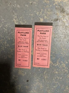 PLAYLAND Park Ride Ticket Books San Antonio Texas. (lot Of 2) - Picture 1 of 4