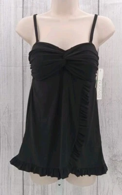 Traje de baño Beyond One Piece adelgazante con volantes negro talla 8 AD4 Foto 1 de 4