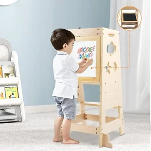 Lernturm ab 1 jahr Montessori Kinderstuhl, Küchen Kindertritt mit Tafel - Bild 1 von 9