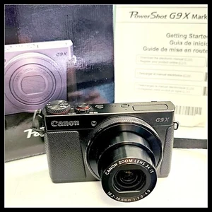 Canon PowerShot G9 X Mark II 20.1MP Digital Camera - Black 64GB Sd Card Charger - Picture 1 of 11
