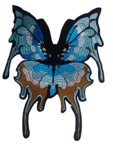 Iron/Sew On Large BUTTERFLY patch for Clothes Jacket Blue Colour 12.5"X9.5" - Picture 1 of 1