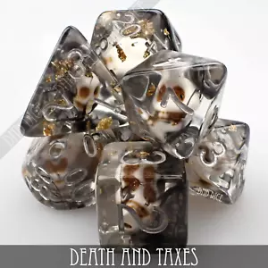 Juego de dados - Muerte e impuestos - 7 dados de resina - Imagen 1 de 4
