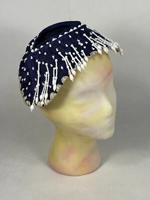 Sombreros vintage de verano de los años 50 con cuentas de paja toque de Lucie St. Augustine FL Foto 1 de 4