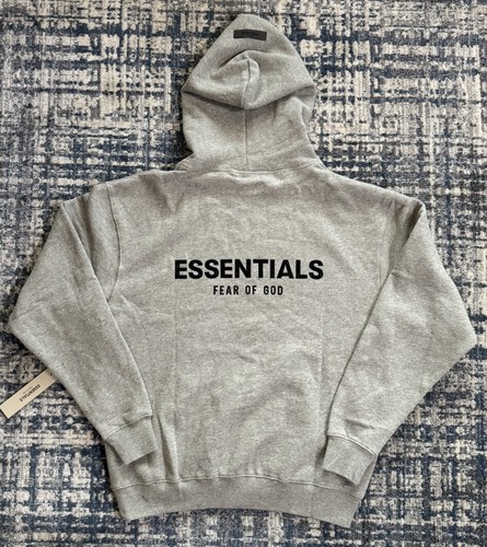 Felpa con cappuccio Fear Of God Essentials FW22 Avena Scura Taglia Small (S) Nuova con etichette