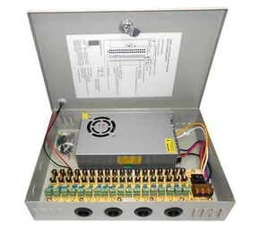 Box Cassetta Alimentatore Stabilizzato 18 uscite per Telecamere 12V 30A 360 W - Imagen 1 de 4