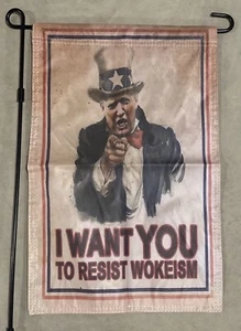 Donald Trump Garden Flag FREE SHIP MAGA Wokeism Republican Red USA Sign 12x18” - Picture 1 of 1
