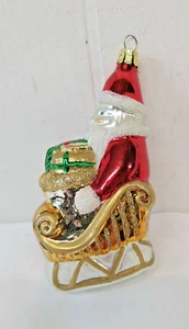 Vintage Tschechische Republik Quecksilber Glas Weihnachtsmann Santa 4" Ornament - Bild 1 von 6