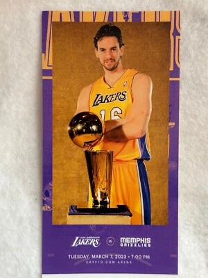 Los Angeles Lakers Pau Gasol Commemorative Ticket Jersey Retirement March 7 2023 - Imagem 1 de 2