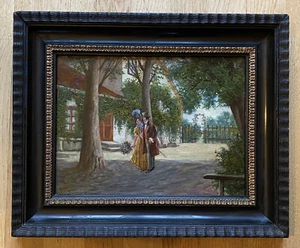 Alois HERNICK (1870-1939) Spazieren in Wien? Öl/Karton: 23x31 Rahmen: 35x43 cm. - Picture 1 of 7