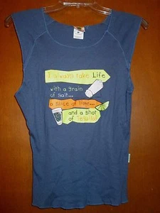 Neu ohne Etikett M Senor Frösche blaues T-Shirt TAKE LIFE Schuss Tequila Scheibe Limettenkorn Salz MEX - Bild 1 von 9