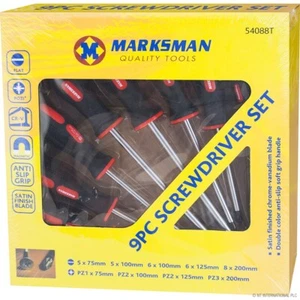 NEW 9PC SCREDRIVER SET TOOLS SOFT GRIP HANDLE CONSTRUCTION WORK GARAGE GIFT - Picture 1 of 1