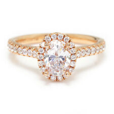 Noam Carver Oval Halo Engagement Ring Semi-Mount Rose Gold for 1CT