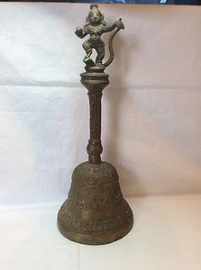 Antique Hindu Krishna Balakrishna Bronze (?)Temple Bell - Picture 1 of 10