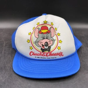 Vintage Chuck E Cheese Blue Trucker Hat Made In Taiwan - Picture 1 of 10