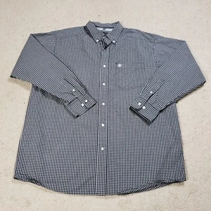 Camicia Ariat serie Pro uomo XL nera a quadri manica lunga western cowboy rodeo - Foto 1 di 8