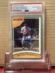 1996 Big League Chew Signed Brooks Robinson Baseball Card PSA DNA Orioles