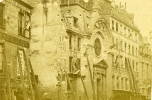 Frankreich Ruines de Paris Commune Protestant Temple du Marais altes CDV Foto 1870er - Bild 1 von 4