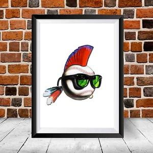 Major League Movie Logo Baseball Cleveland Indians World Series Gift Art Print - Picture 1 of 2