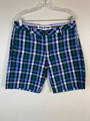 Pantalones Cortos Chinos Tailor Vintage Para Hombre a Cuadros Talla 32 Algodón Azul Verde Clásicos Foto 1 de 4