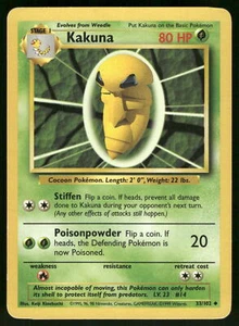 Kakuna HP 033/102 Base Set Pokemon Card - Picture 1 of 2