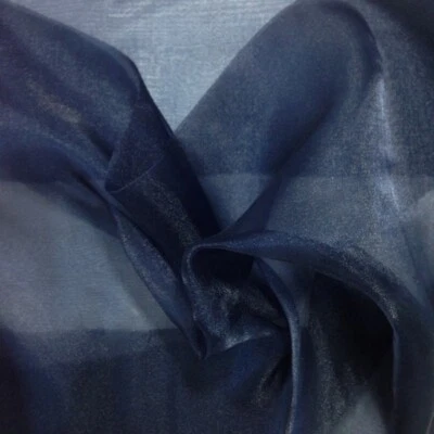 Wholesale 50 Mtrs £1.80 NAVY BLUE Plain Organza Fabric 150CM Wedding Venue Drape - Image 1 of 2
