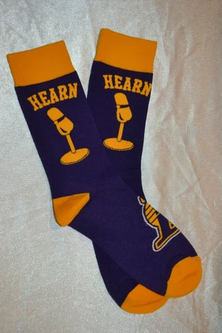 LA Lakers Chick Hearn Socks SGA 11/29/17 Adult Unisex One Size Fits Most NIP Cover