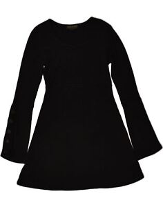 PATRIZIA PEPE Womens Long Sleeve A-Line Dress UK 8 Small Black NF04