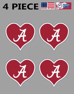 4PC Alabama Crimson Tide Bama Waterless Peel & Stick Temporary Tattoos Heart - Picture 1 of 2
