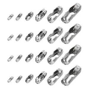 108Pcs Ball Chain Connectors Stainless Steel Replacement Chain Bead Cord Clasps - Picture 1 of 5