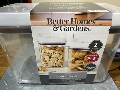Better Homes Gardens Flip-Tite contenedor de almacenamiento de alimentos cuadrado 7,5 tazas juego de 2 piezas Foto 1 de 4