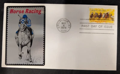 1974 Horse Racing FDC 100th Running Kentucky Derby Sarzin Cachet - Image 1 of 2