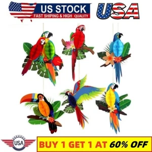 Tropical Birds Honeycomb Cutouts,Jungle Theme Decorations,Luau Party Decorations - Picture 1 of 10