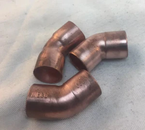 Lot Of - 3 -5/8 ID 45 Degree Copper Elbow CPR-96 - Picture 1 of 6