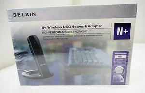 Belkin F5D8055 Wireless N+300Mbps USB Adapter (Black) NIP - Picture 1 of 4