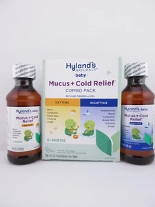 Hyland's Naturals Baby COMBO PACK Mucus + Cold Relief, 4 fl oz each - FREE SHIPP - Picture 1 of 3