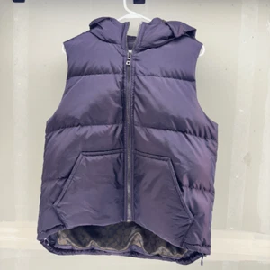 Coach Puffer Vest Womens XL Purple Full Zip Duck Down Hooded Jacket EUC - Picture 1 of 7