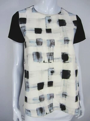 NARCISO RODRIQUEZ for Design NAtion Sleeveless Blouse S Small Black White 095  - Image 1 of 4