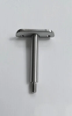 Edelstahl Handlaufstütze 78x12 mm mit Halteplatte Ø 42,4 + Außengewinde M8x15 VA - Bild 1 von 4