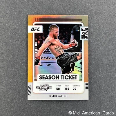 2022 Panini Chronicles UFC Justin Gaethje Bronze Season Ticket #366 Lightweight - Image 1 of 4