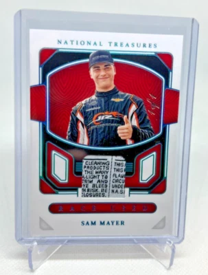 2023 Panini National Treasures SAM MAYER Race Used Laundry Tag Patch True 1/1 - Image 1 of 2
