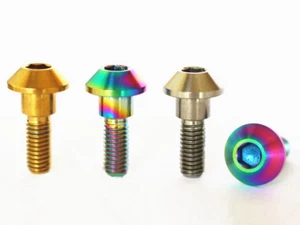 LOT2 M6x20mm Ti/Golden/Rainbow GR5 Titanium Bolts For Motorcycle Disc Brake - Picture 1 of 5